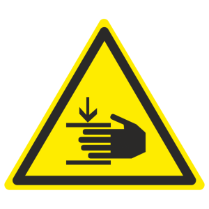 Наклейка W-27 «Осторожно, возможно травмирование рук»